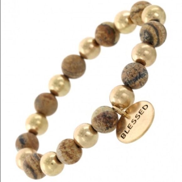 𝅺BLESSED Charm Stretch Bracelet - Picture 1 of 1